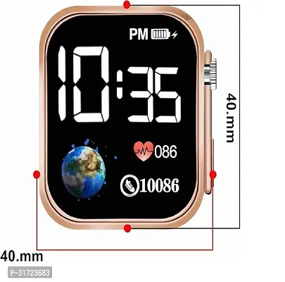 Digital Dial Ultra Design Full LED Time Display Silicone Kids Watch for Boys  Girls (Age 5-15 Years) Combo Black  Orrange With Free PBG Finger Sleeves-thumb2