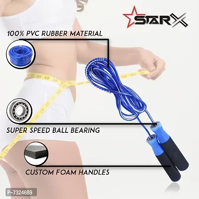 Star X Blue Ball Bearing Skipping Rope for Men  Women, Jumping Rope 9Ft Long Rope Ball Bearing Skipping Rope-thumb5