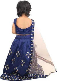 krishnav enterprise kids tafeta silk lehenga choli (2-3 Years, blue)-thumb1