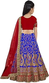 krishnav enterprise lehenga choli for girls (13-14 Years, blue)-thumb1