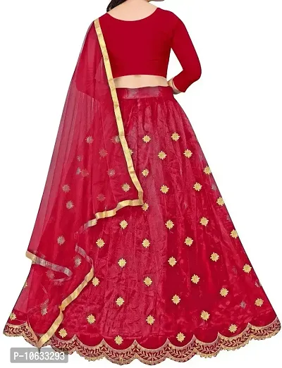 krishnav enterprise tafeta silk lehenga choli (4-5 Years, red)-thumb2