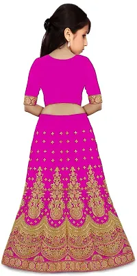 krishnav enterprise lehenga choli and duppta set for girls 4-15 (6-7 Years, pink)-thumb1