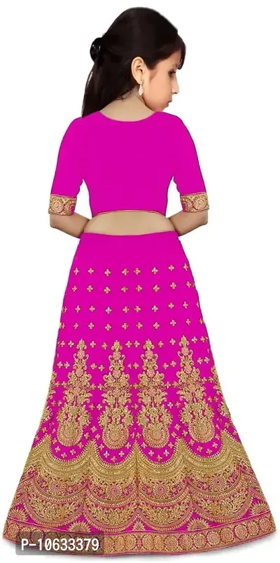 krishnav enterprise lehenga choli and duppta set for girls 4-15 (6-7 Years, pink)-thumb2