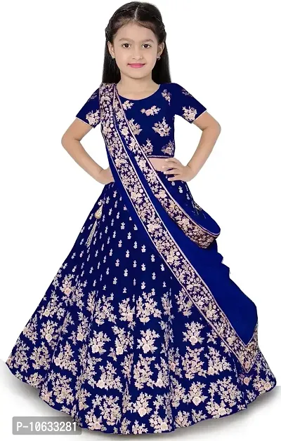 krishnav enterprise semi stitched lehenga choli (14-15 Years, blue)