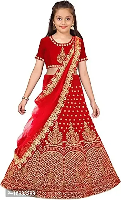 krishnav enterprise semi stitched lehenga choli 4-15 (6-7 Years, red)-thumb0