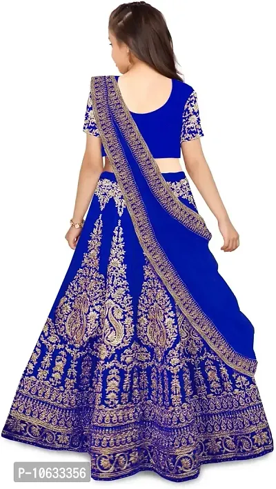 krishnav enterprise kids lehenga choli 4-15 (12-13 Years, light blue)-thumb2