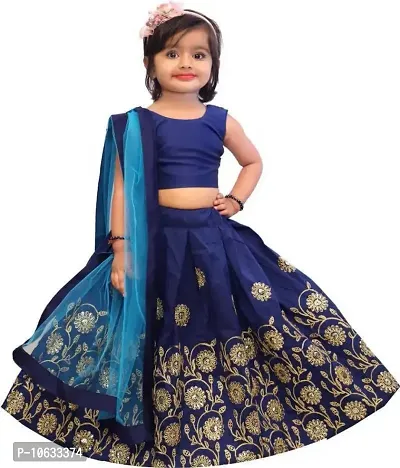 krishnav enterprise kids lehenga choli 2-5 (2-3 Years, blue)-thumb0