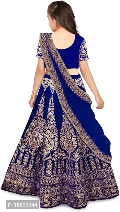 krishnav enterprise kids lehenga choli 4-15 (6-7 Years, blue)-thumb2