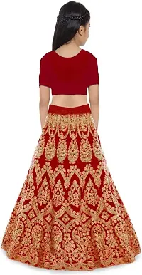 krishnav enterprise semi stitched lehenga choli (4-5 Years, red)-thumb1