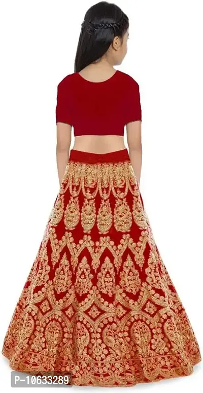 krishnav enterprise semi stitched lehenga choli (4-5 Years, red)-thumb2