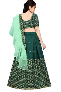 krishnav enterprise lehenga choli & duppata set (10-11 Years, green)-thumb1