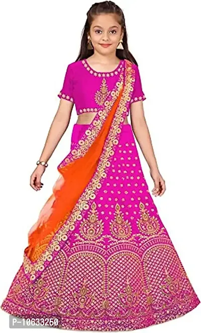 krishnav enterprise semi stitched lehenga choli 4-15 (14-15 Years, pink)