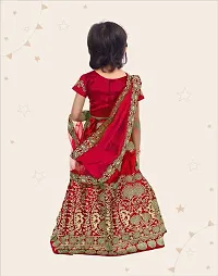 KRISHNAV ENTERPRISE Taffeta Silk Semi-Stitched Lehenga Choli for Girls-thumb1