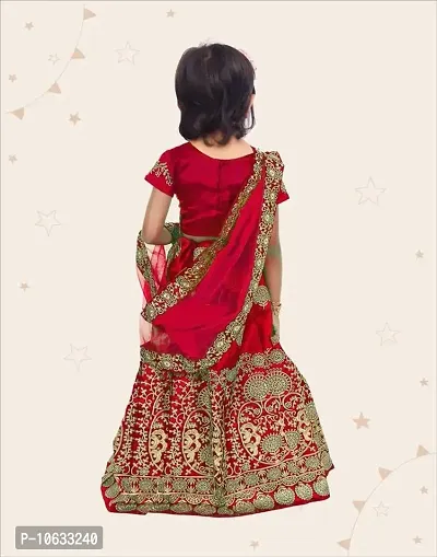 KRISHNAV ENTERPRISE Taffeta Silk Semi-Stitched Lehenga Choli for Girls-thumb2