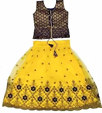 KRISHNAV ENTERPRISE KIDS LEHENGA CHOLI (14-15 Years, Yellow)-thumb3