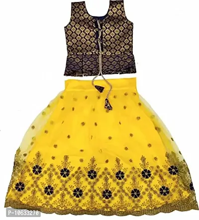 KRISHNAV ENTERPRISE KIDS LEHENGA CHOLI (14-15 Years, Yellow)-thumb4