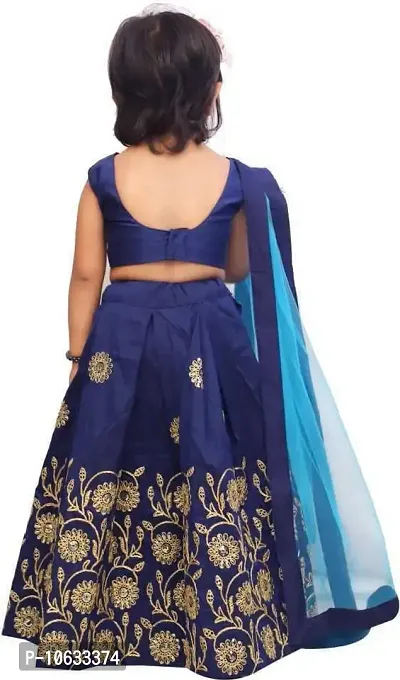 krishnav enterprise kids lehenga choli 2-5 (2-3 Years, blue)-thumb2