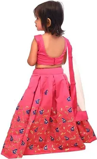 KRISHNAV ENTERPRISE Taffeta Silk Readymade Lehenga Choli for Girl's (Pink, 4-5 Years)-thumb2