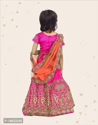 KRISHNAV ENTERPRISE Taffeta Silk Semi-Stitched Lehenga Choli for Girls-thumb2