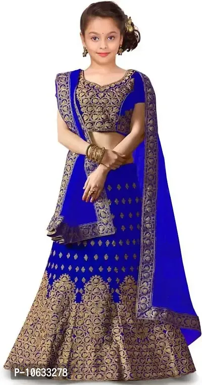 krishnav enterprise kids lehenga choli (8-9 Years, light blue)