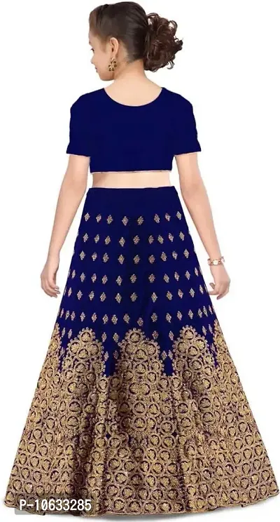 krishnav enterprise kids lehenga choli (11-12 Years, blue)-thumb2