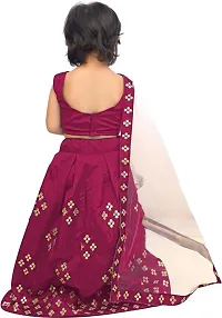 krishnav enterprise kids tafeta silk lehenga choli (4-5 Years, purple)-thumb1