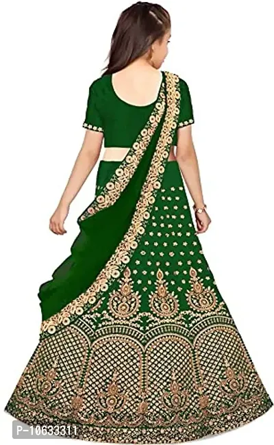 krishnav enterprise semi stitched lehenga choli 4-15 (13-14 Years, green)-thumb2