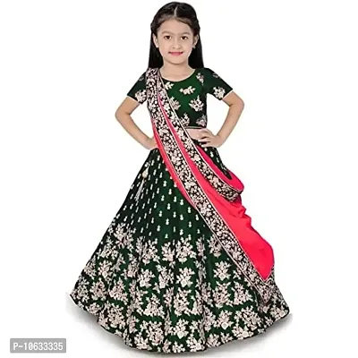 KRISHNAV ENTERPRISE LEHENGA CHOLI 4-15 (6-7 Years, GREEN)