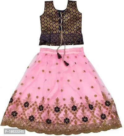 KRISHNAV ENTERPRISE KIDS LEHENGA CHOLI (7-8 Years, Pink)-thumb4