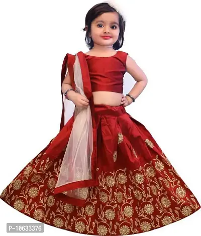 krishnav enterprise kids lehenga choli 2-5 (2-3 Years, maroon)-thumb0