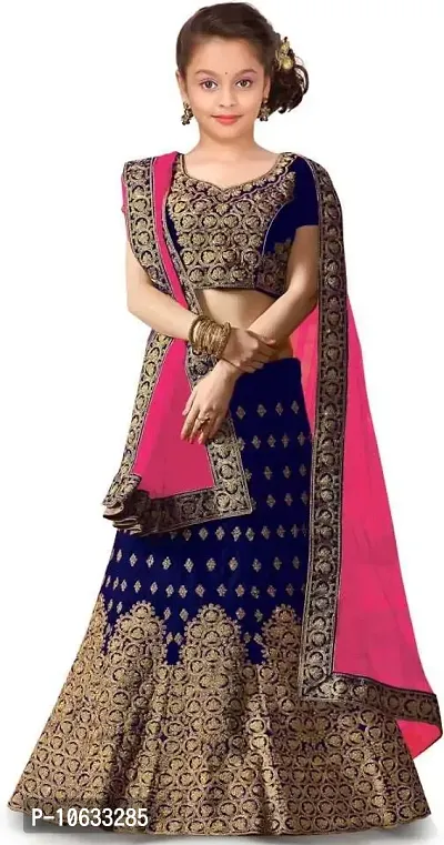 krishnav enterprise kids lehenga choli (11-12 Years, blue)