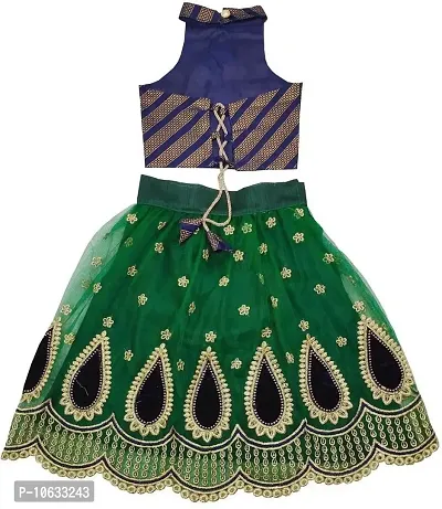 KRISHNAV ENTERPRISE GIRLS READYMADE LEHENGA CHOLI (3-4 Years, Green)-thumb2