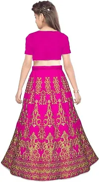 krishnav enterprise lehenga choli for girls 4-15 (7-8 Years, pink)-thumb1