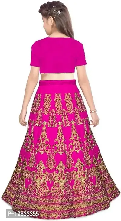 krishnav enterprise lehenga choli for girls 4-15 (7-8 Years, pink)-thumb2