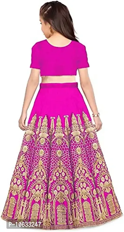 krishnav enterprise lehenga choli and duppta set (10-11 Years, pink)-thumb2