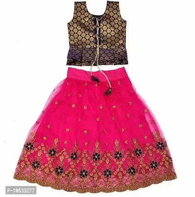 KRISHNAV ENTERPRISE KIDS LEHENGA CHOLI (5-6 Years, Dark pink)-thumb4