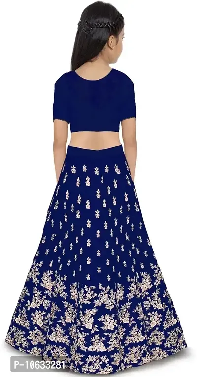 krishnav enterprise semi stitched lehenga choli (14-15 Years, blue)-thumb2