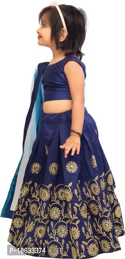 krishnav enterprise kids lehenga choli 2-5 (2-3 Years, blue)-thumb3