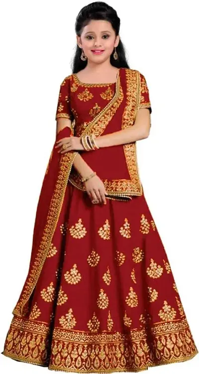 Embroidered Lehenga Choli and dupatta set for Girls