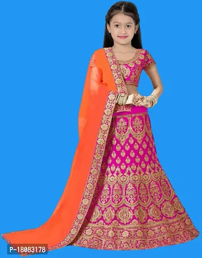 Kids Lehenga Choli Dupatta Set-thumb0