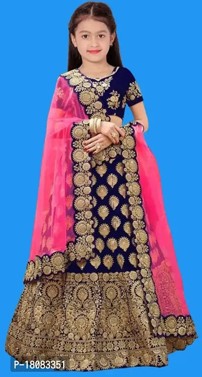 Kids Lehenga Choli Dupatta Set-thumb0