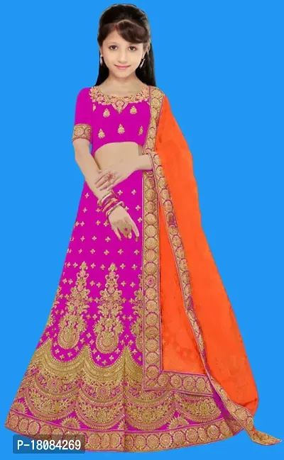 Kids Lehenga Choli Dupatta Set-thumb0