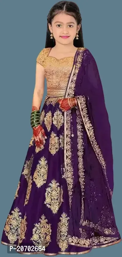 Kids Lehenga Choli Dupatta Set-thumb0