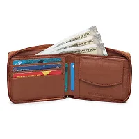 MAG BEE LEATHERS Artificial Leather Wallet for Mens- 02 Currency Compartments 02 Hidden Pocket Credit Card Slots (TAN)-thumb3