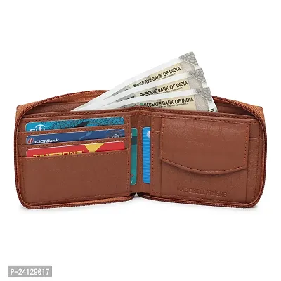 MAG BEE LEATHERS Artificial Leather Wallet for Mens- 02 Currency Compartments 02 Hidden Pocket Credit Card Slots (TAN)-thumb4