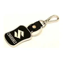 eShop24x7 Suzuki BLACK Leather Keychain Key Chain-thumb1