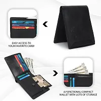 MAG BEE LEATHERS Genuine Leather Wallet for Mens- 02 Currency Compartments 01 Hidden Pocket 6Credit Card Slots 1 one Card Holder (Black)-thumb3