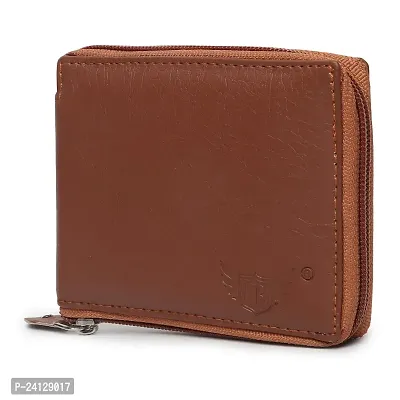 MAG BEE LEATHERS Artificial Leather Wallet for Mens- 02 Currency Compartments 02 Hidden Pocket Credit Card Slots (TAN)