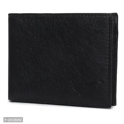 MAG BEE LEATHERS Brown Artificial Leather Wallet for Mens- 02 Currency Compartments 02 Hidden Pocket 8 Credit Card Slots (Black)