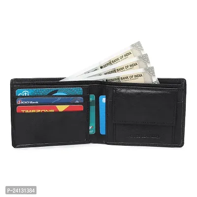 MAG BEE LEATHERS Genuine Leather Wallet for Mens- 02 Currency Compartments 01 Hidden Pocket 6Credit Card Slots 1 one Card Holder (Black)-thumb5